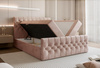 Komfortables und stilvolles Boxspringbett aus Velvet Rosa 180x200 MIAMI