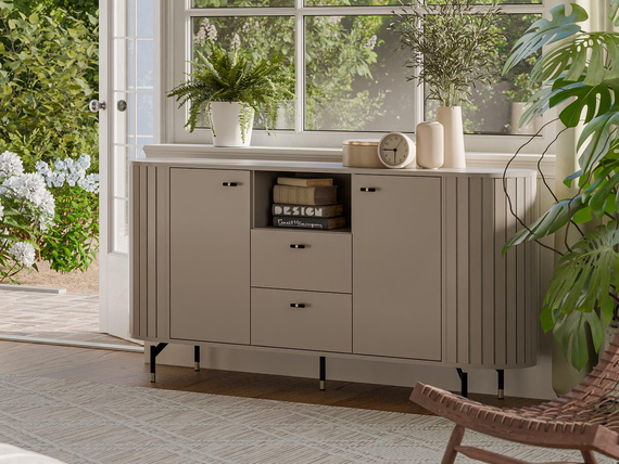 Kommode mit 2 Schubladen und zwei Türen MODERNO Kaschmir