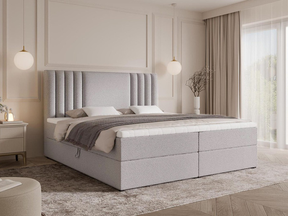 Grau Elegant Kontinentalbett 160x200 mit topper SARA