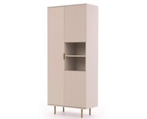 Fronten gefräst, 3 Drehtüren, elegantes Glamour-Regal