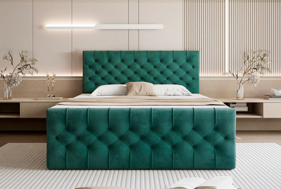 Luxuriöses Boxspringbett Grün 180x200 MIAMI 