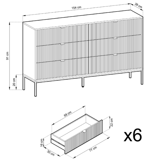 Design Kommode mit Stauraum NANCY