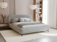 Design Bett mit Bettkasten Polsterbett 140x200 Grau