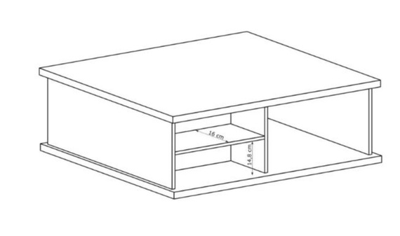 Couchtisch mit Schublade Modern BORDO Eiche Artisan