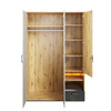 Kleiderschrank dreitürig mit LED-Beleuchtung BOB Artisan
