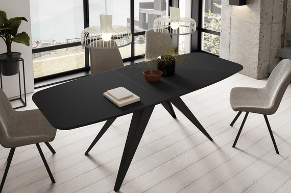 Großer Esstisch 160 cm Schwarz LENO