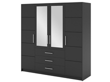 Kleiderschrank mit 3 Schubladen ALEX Graphit