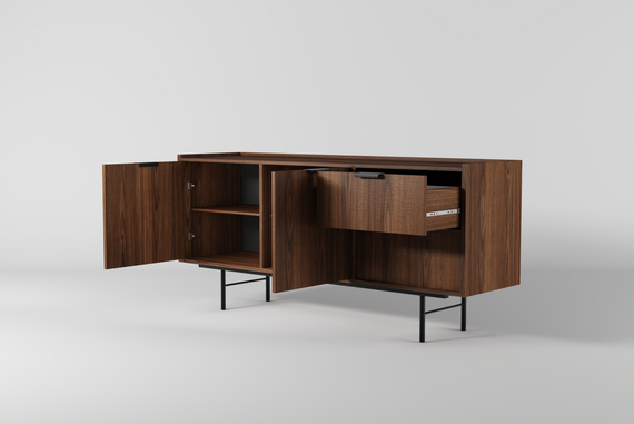 TV Kommode natur mit zwei Schubladen Eiche Hikora COLGO 