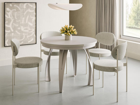 Esstisch LUGOS ausziehbar Ø 100/120 Kaschmir