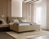 Polsterbett beige modern 200x200 LEO