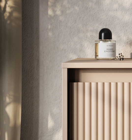 Nachttisch mit Schublade Fronten gefräst FLORE Grau