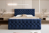 Elegantes Boxspringbett mit H3 Matratze Blau 160x200 MIAMI