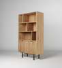 Bücherregal mit Türen Eiche hikora Japandi Stil COLGO