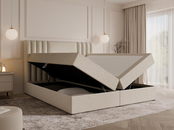 Weiß Elegant Kontinentalbett 140x200 mit topper SARA