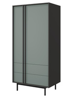 Kleiderschrank mit zwei Türen Salbei/Anthrazit MALTS