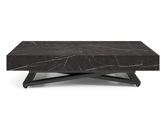 Couchtish Ausziehbar Schwarz Marmor