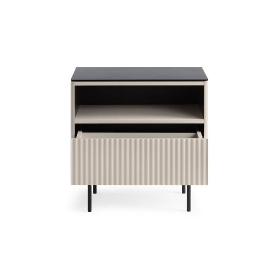Nachttisch mit Schublade Kaschmir modern gerillt OMBIS