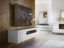 Lowboard hängend mit Lamellenoptik TRENDS Weiß