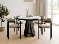 Esstisch Rund Modern Design DAST Weiß/Schwarz