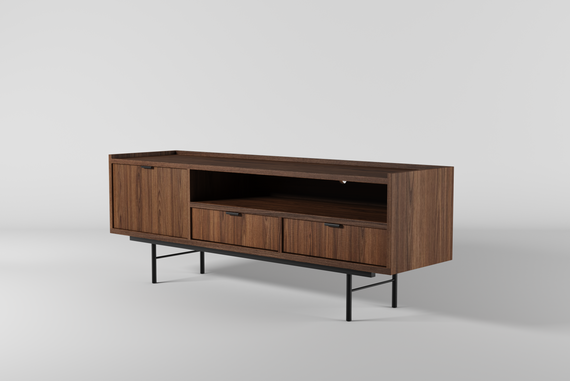 TV Schrank Braun zwei Schubladen COLGO 