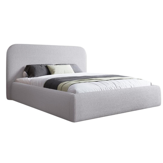 Grau Minimalistisches Polsterbett 160x200 metallrahmen MAT