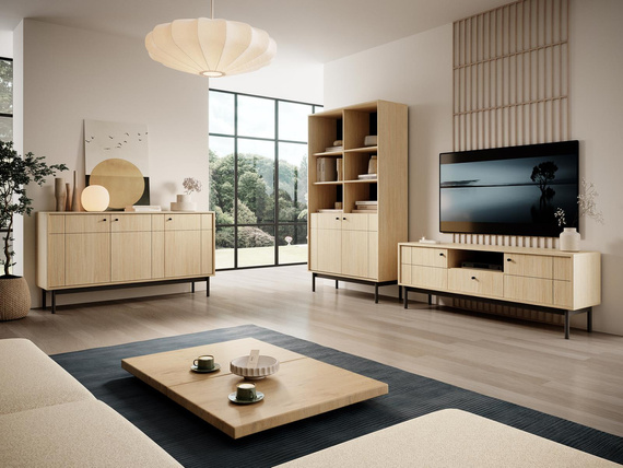 Kommode mit 2 Türen LONDON Eiche linea