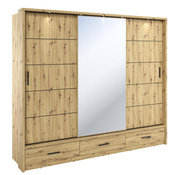 Kleiderschrank mit 3 Schubladen ARTI EICHE ARTISAN