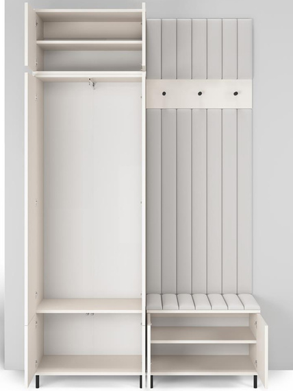 Elegant Garderobenschrank mit Lamellen Kaschmir PORTOFINO