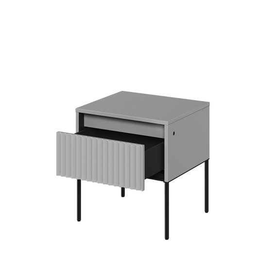 Nachttisch mit Schublade Fronten gefräst FLORE Grau