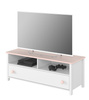 TV-Schrank für Mädchen LARA mit Schubladeim in modernem Design, Weiß und Rosa