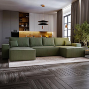 Ecksofa U-Form MALAG Olivgrün