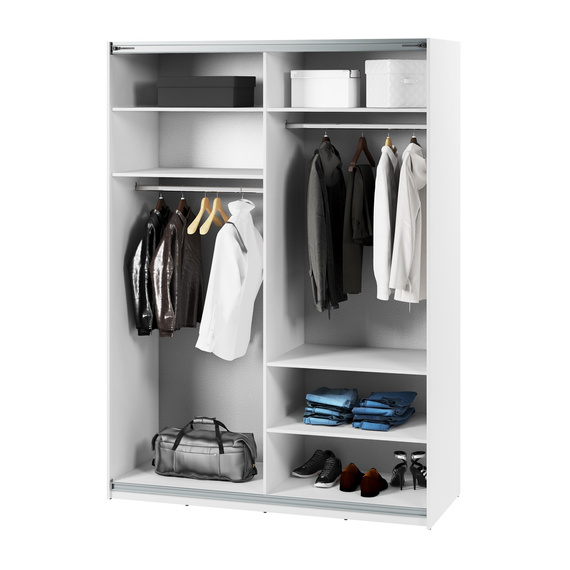 Schwebetürenschrank mit Spiegel LAVIAS Weiß