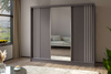 Kleiderschrank mit Spiegel MALTA Breite: 240 cm Grau + Weiß