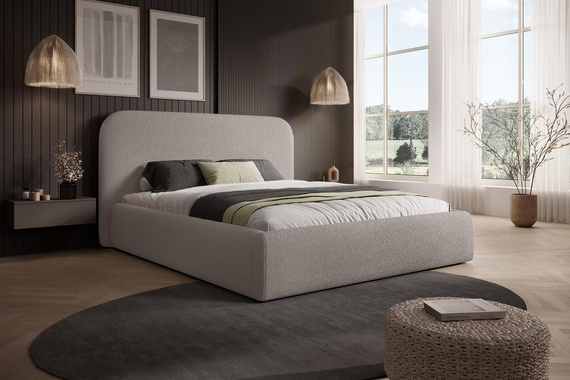 Graphit Minimalistisches Polsterbett 140x200 holzrahmen MAT