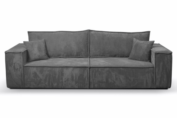 Schlafsofa mit Bettkasten und Cordstoff MONA Gelb