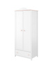 Kleiderschrank für Mädchen LARA Weiß/Rosa