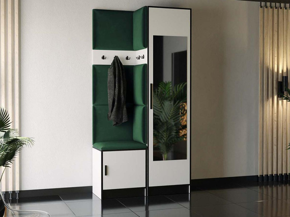 Garderoben-Set MALTI Weiß + Grün