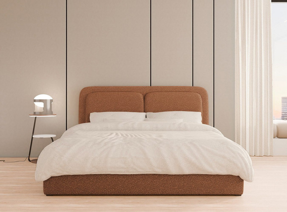 Modernes Kupfer Polsterbett mit Metallrahmen 180x200 LEA