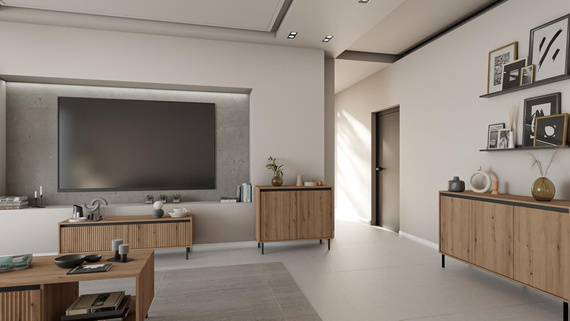 Eleganter TV-Schrank auf Füßen CIAO eiche evoke